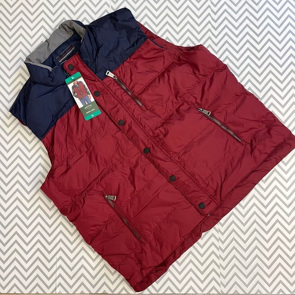 ORVIS Down Vest Men’s X Large XL Blue Red - Picture 2 of 7